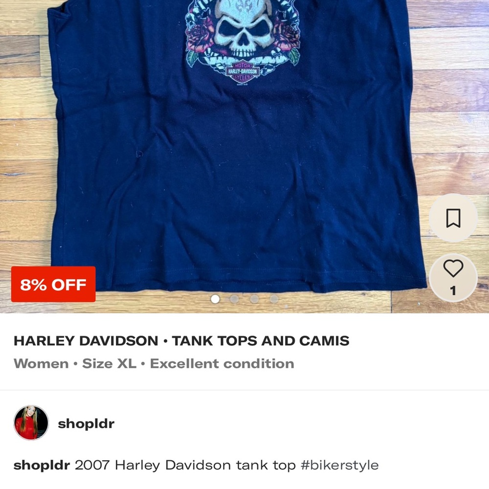 Harley Davidson Black Skull Tank Top